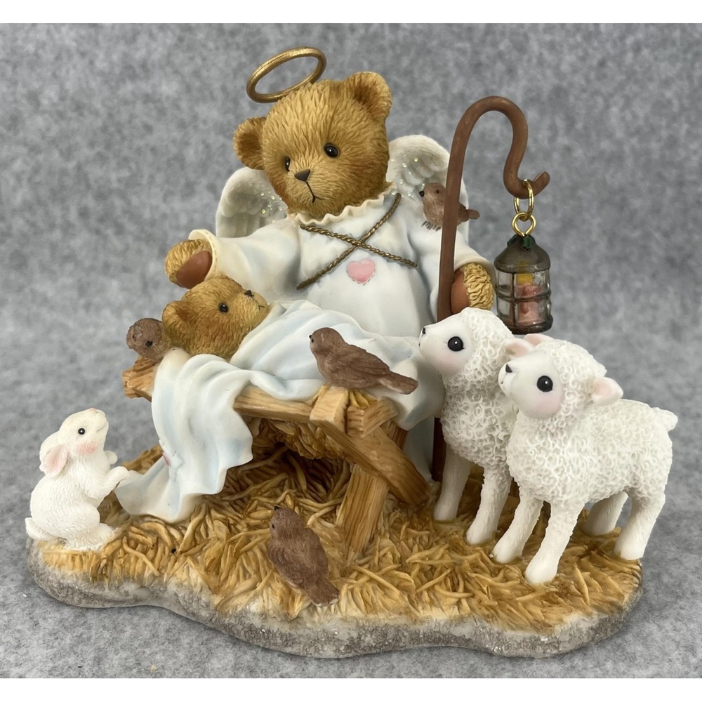 Cherished Teddies EVE Angel Bear Figurine Lambs Nativity‎ White Limited Edition